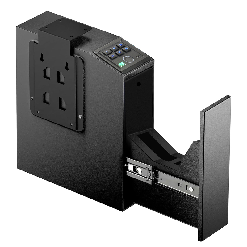 Kunbox T4 Biometric Slider Handgun Safe 3-Way Access Carbon Steel AntiTheft