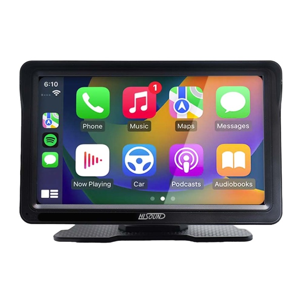 Hisound 7'' Portable Wireless CarPlay Android Monitor - BT, FM, AUX And USB