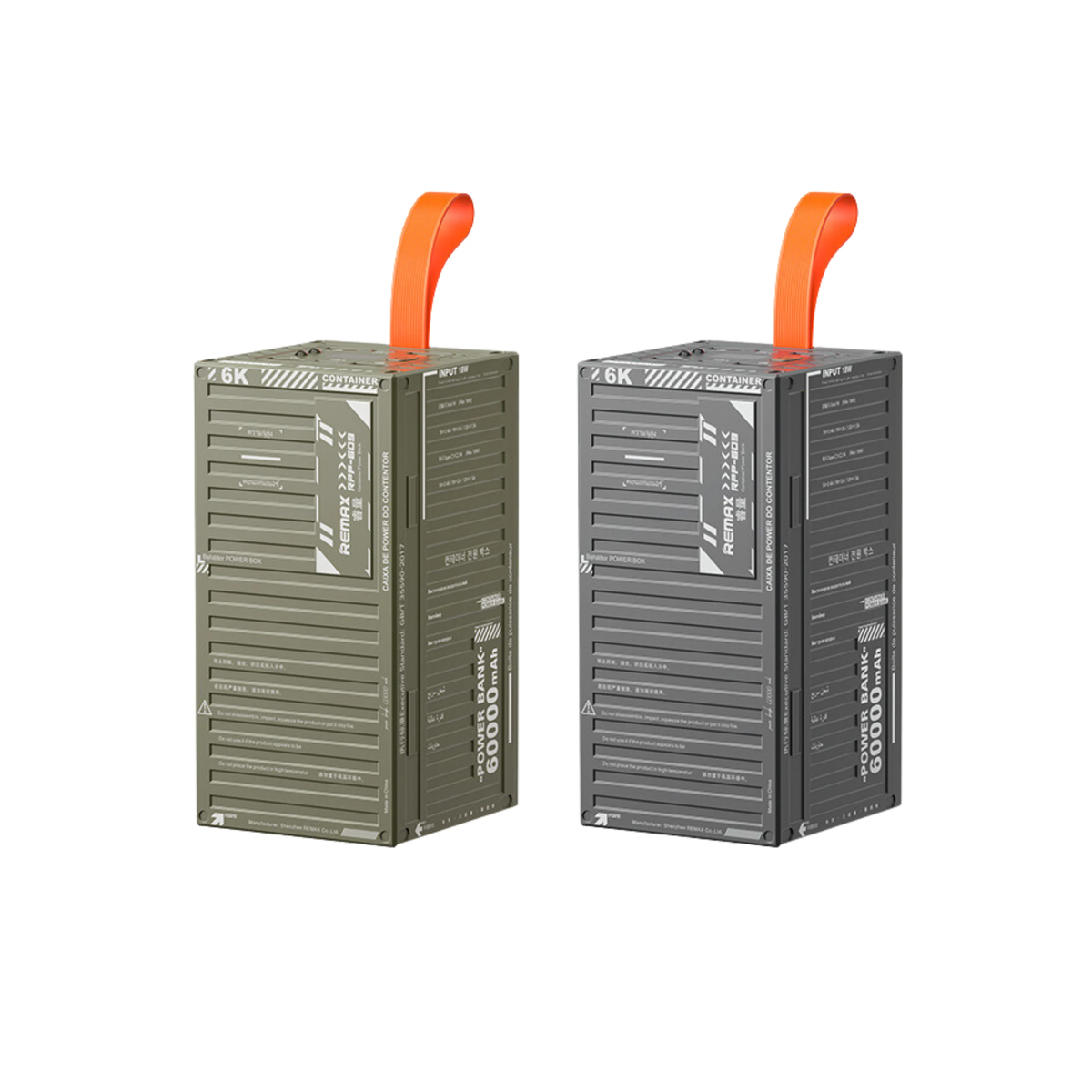 [5668] POWERBANK REMAX GREEN Container Series 20W+22.5W PD+QC Outdoor Power Bank with LED Light 60000mAh RPP-609